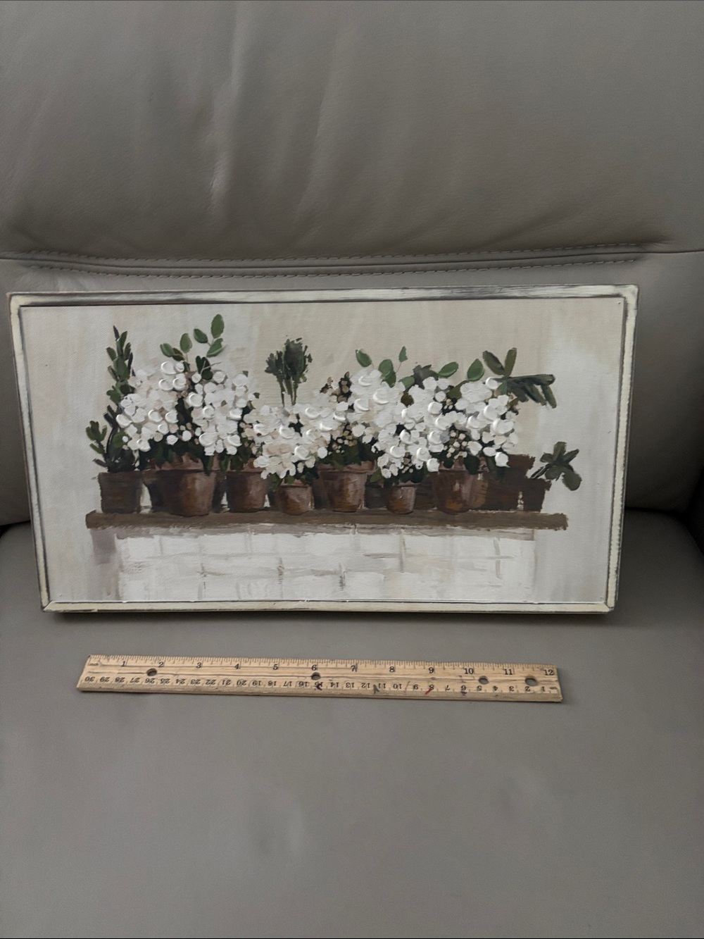 Hobby Lobby White Blossom Potted Plant Wall Art
